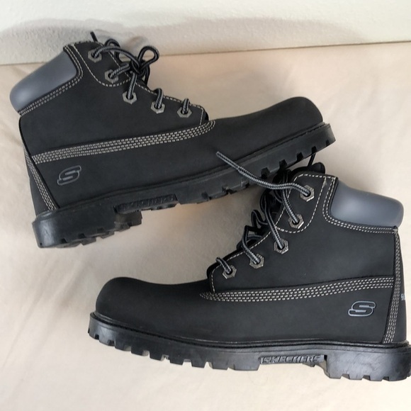 Sketchers boots size 4.5 SN 405656L Black NWOT Black Youth - Picture 8 of 10